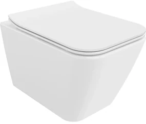 Mexen Cube vas de toaletă Rimless cu capac slim cu închidere lentă , duroplast, Albă - 30924000