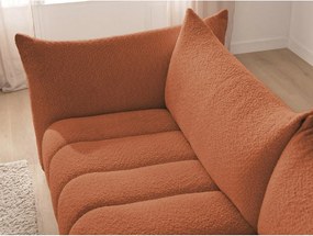 Colțar portocaliu cu tapițerie din țesătură bouclé (cu colț pe partea stângă/cu șezlong) Azra – Bobochic Paris