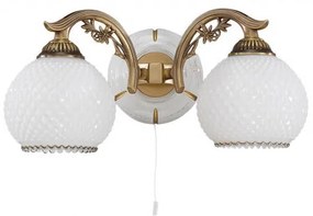 Aplica clasic design italian din alama, sticla si lemn 8605 RA-A. 8605/2