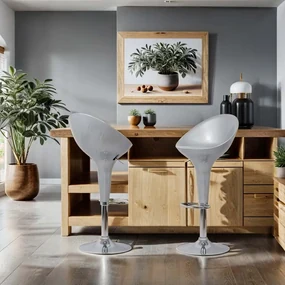 Scaun de bar Argintiu ABS 105 - Modern, Reglabil, Lucios