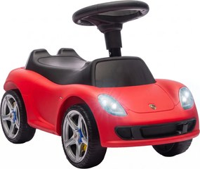 AIYAPLAY Mașinuță de Împins pentru Copii cu Licență Porsche, Claxon, Faruri și Sunet de Pornire, PP, Roșu | Aosom Romania
