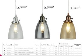 Pendul design modern Pendants fumuriu 1921-1BC SRT