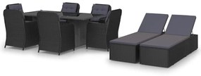 3059481 vidaXL Set mobilier de grădină, 9 piese, poliratan