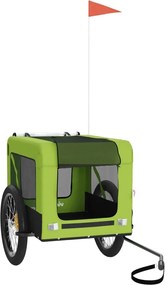 vidaXL Remorcă bicicletă animale companie, verde/negru, oxford/fier