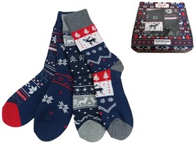 Sosete de Craciun cu model norvegian, set cadou 4 perechi - marimi diferite Marime: 35 - 38