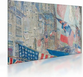 Tablou pe sticlă - Childe Hassam, Allies day, reproducere (70x50 cm)