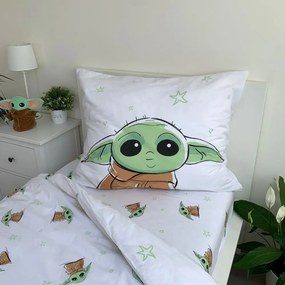 Lenjerie de pat pentru copii din bumbac pentru pat de o persoană 140x200 cm Star Wars Baby Yoda – Jerry Fabrics