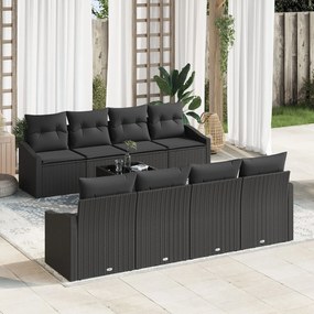 vidaXL Set de canapele pentru grădină 9 pcs Negru 55 x 55 x 37 cm