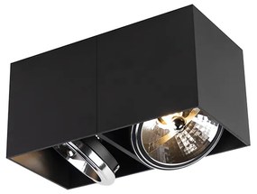 Spot rectangular de design cu 2 lumini negru inclusiv 2 x G9 - Box