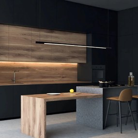 Lustra LED dimabila liniara, suspendata Organic 150cm, negru