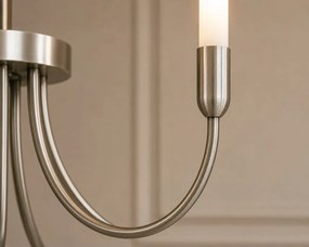 Candelabru cu 5 brate AUGUSTINE nickel/alb