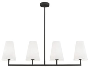 Lustra cu 4 brate design modern Safiano alb, negru