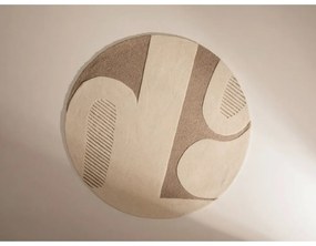 Covor bej rotund din lână ø 150 cm Billi – Micadoni