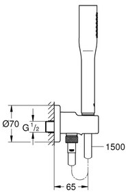 GROHE 26404000 - Duș de mână STICK cu furtun și suport, crom lucios