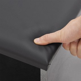 Suport pantofi cu capac rabatabil și scaun tapițat 60 x 30 x 44 cm aspect beton