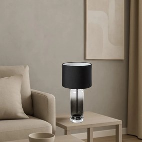 Lampa de masa sticla fumurie abajur gri Rien