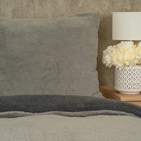 Lenjerie de pat din blăniță 4Home Teddy gri,140 x 200 cm, 70 x 90 cm