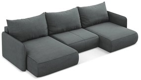 Colțar gri extensibil/cu spațiu de depozitare Nanea – Makamii