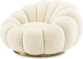 Fotoliu pivotant design elegant Mello, Faux shearling