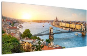 Tablou cu orașul Budapesta și râu (120x50 cm)