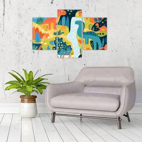 Tablou - Dinozauri veseli (90x60 cm)