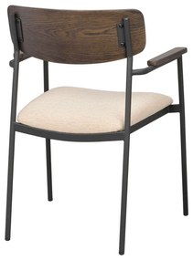 Scaune de dining crem/maro închis 2 buc. Maymont – Rowico