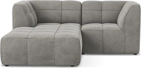 Colțar gri cu tapițerie din catifea (cu colț pe partea stângă/cu șezlong) Aloha – Makamii