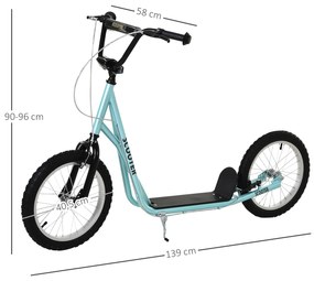 Trotineta ghidon reglabil HOMCOM, anvelopa gonflabila, frana dubla, pentru 5+ ani | Aosom Romania