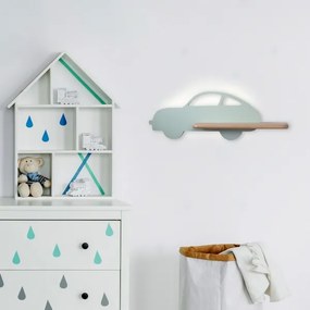 Aplică LED cu raft pentru copii CAR LED/5W/230V verde/lemn