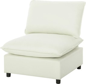 HOMCOM Fotoliu de salon, canapea 1 loc modernă fără brațe cu șezut lat, perne groase, 146x85x78cm, crem | Aosom Romania