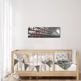 Tablou cu construcție din fier (cu ceas) (90x30 cm)