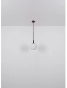 Lustră pe cablu MAXY 1xE27/60W/230V alb/maro Globo 15548H1C