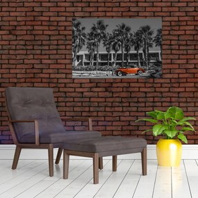 Tablou - Mașină roșie, retro (90x60 cm)