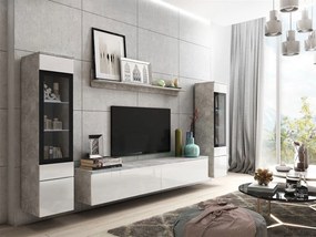 Mobilier living Selwyn II (beton + Alb lucios ) (fără iluminat). Promo -17%. 1054046