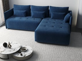 Colțar extensibil dumonde cu ladă de depozitare si sezut confortabil din spuma high-density, Malta Zoom Blue 235x185 cm