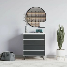 Comodă Suvera White and Anthracite