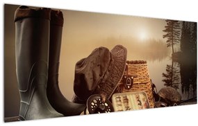 Tablou - Natura moartă, pescuit (120x50 cm)