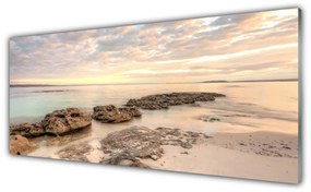 Tablou pe sticla Sea Stones Peisaj Gri himmelBlue Maro