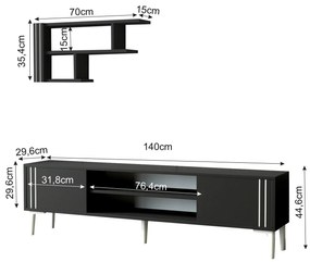Mobilier living Snowden set (antracit) . 1102582