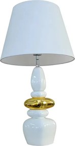 Lampa de masa decorativa STONES OF ZEN 70cm auriu alb