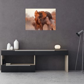 Tablou pe sticlă - Marele elefant african (70x50 cm)