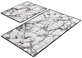 SET 2x covoraș pentru baie MARBLE 60/100 cm alb/negru