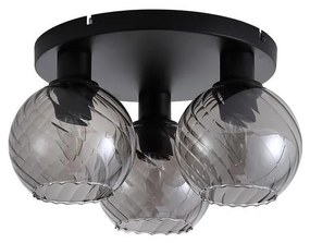 Searchlight 44521SM - Plafonieră RADIANCE, 3 x E27, 60 W, 230 V, Ø 37,5 cm, neagră