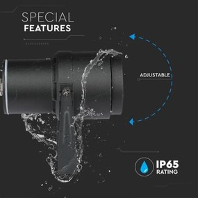 Lampă LED de exterior LED/12W/100-240V IP65 negru, lumină verde