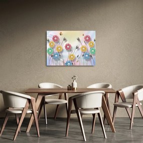 Tablou pe sticlă - Lunca colorată (70x50 cm)
