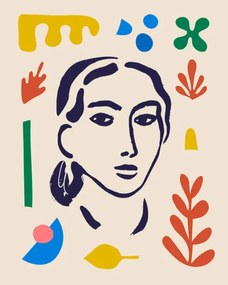 Ilustrație Vector woman art poster. Matisse inspired, MaryliaDesign