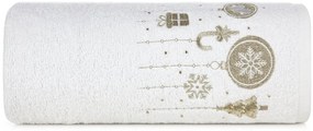 Prosop din bumbac cu model de Crăciun alb cu decorațiuni Šírka: 50 cm | Dĺžka: 90 cm