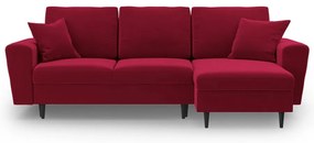 Colțar roșu extensibil/cu spațiu de depozitare cu tapițerie din catifea Kyoto – Cosmopolitan Design