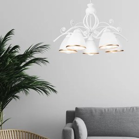 Lustră pe lanț RETRO II 5xE27/60W/230V alb