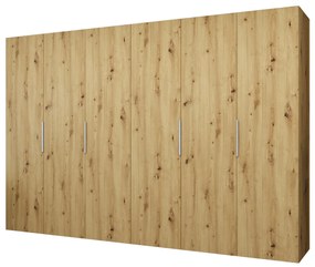Dulap de haine 300 cm Mirabella 1 (Stejar artisan + Cașmir). 1126381